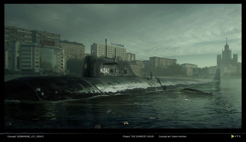 Submarine in City Water