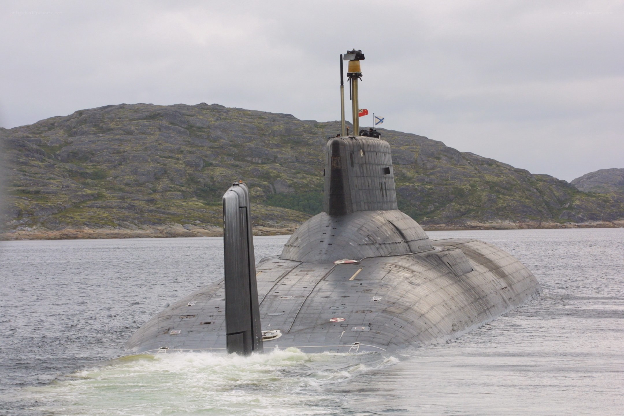 Submarine in coastal waters