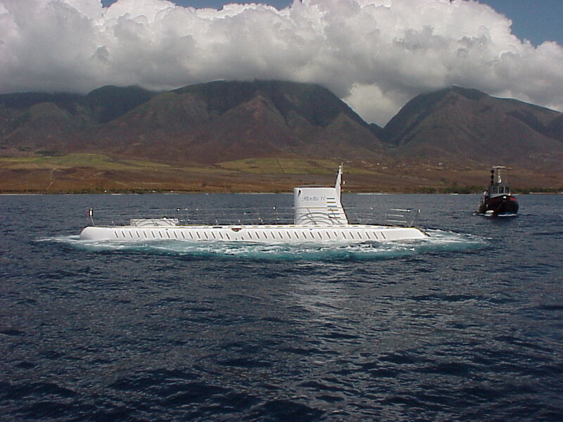 Submarine in coastal waters