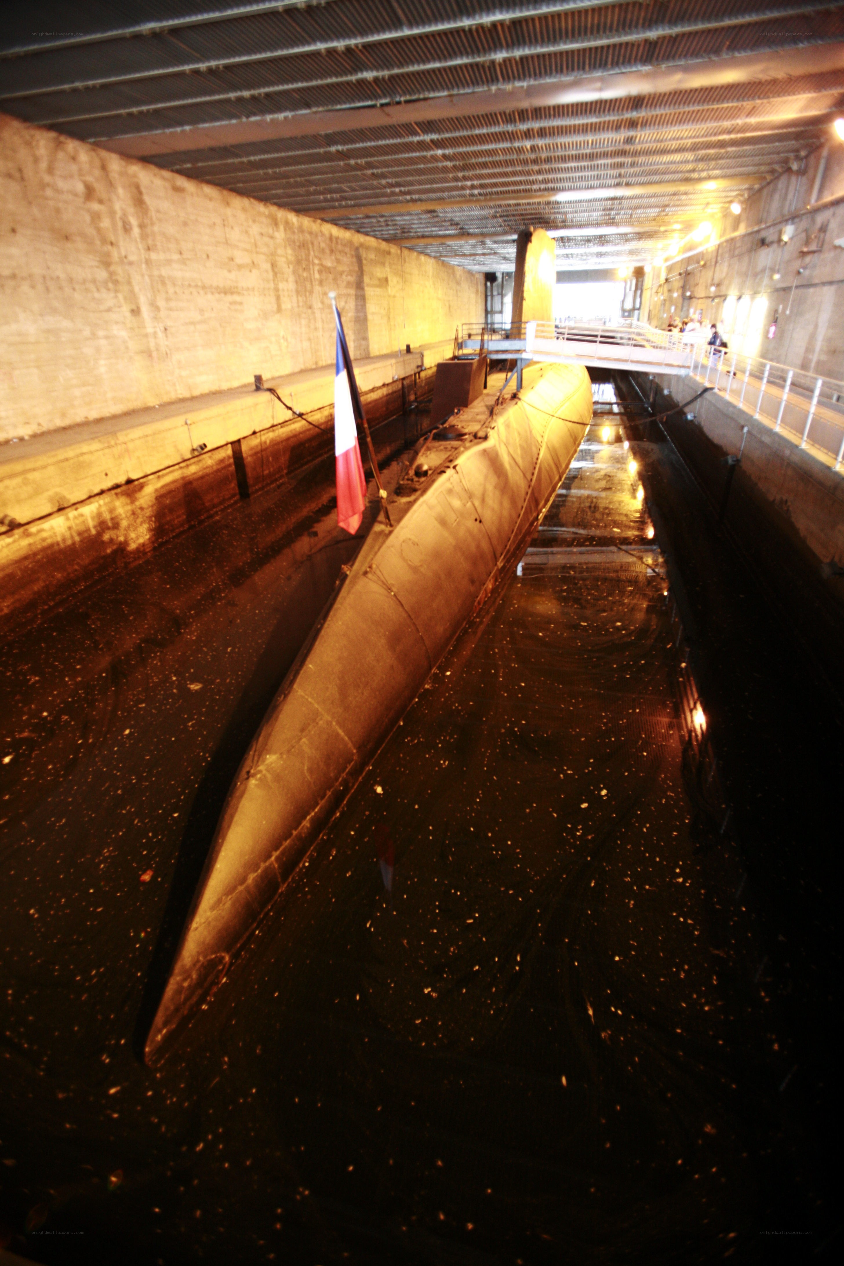 Submarine in dry dock