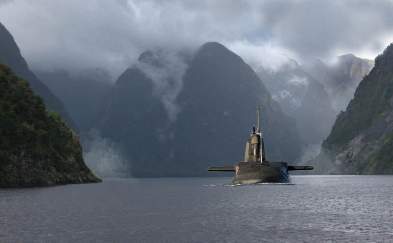 Submarine in Fjord