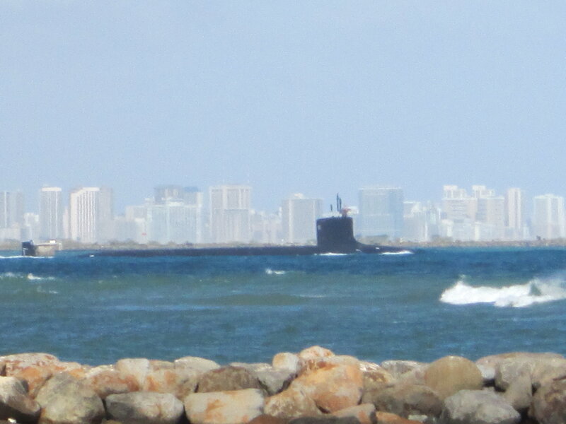 Submarine in Harbor — Blue
