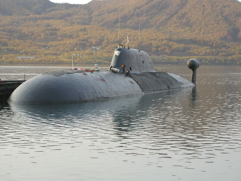 Submarine in Harbor — Gray, Calm, Autumn