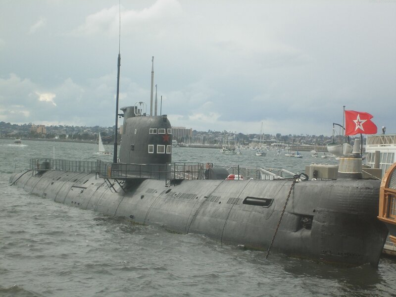 Submarine in Harbor — Gray, Overcast