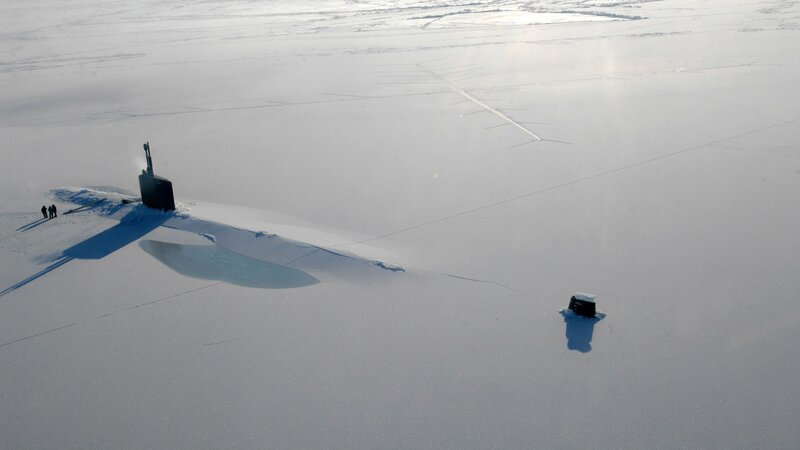 Submarine in Ice — White, Cold, Winter, Photograph