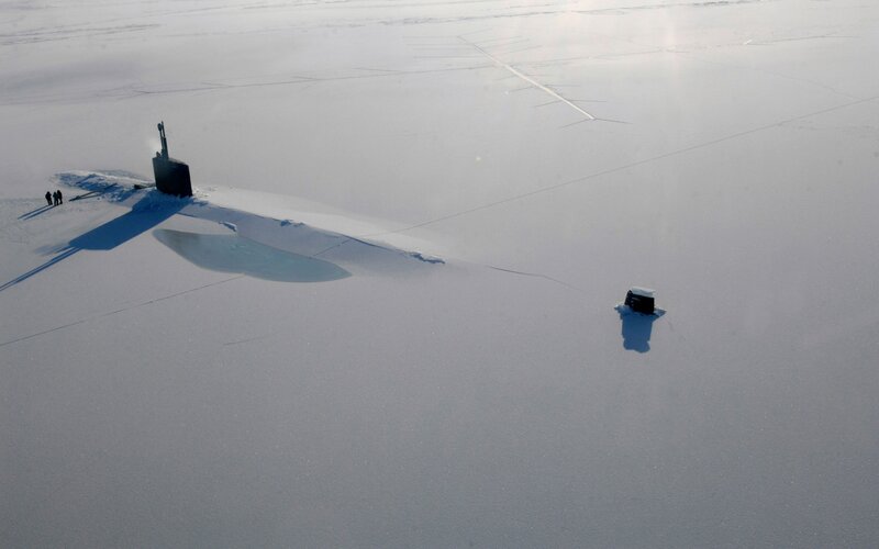 Submarine in Ice — White, Cold, Winter