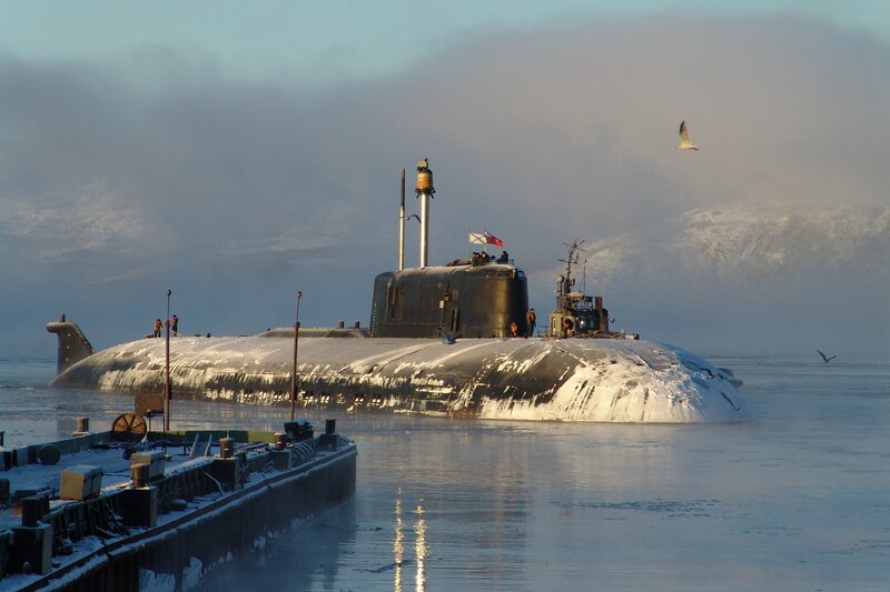 Submarine in Icy Water — Gray
