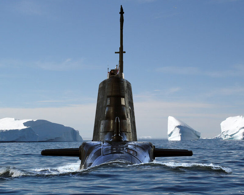 Submarine in Icy Water