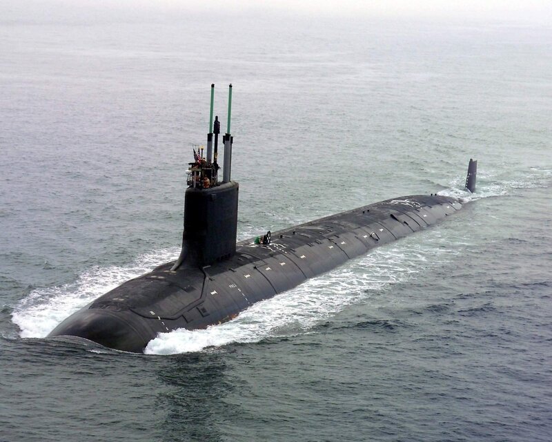 Submarine in Ocean — Black, Calm