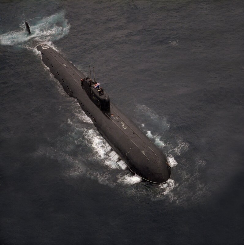 Submarine in Ocean — Black, Dramatic, Photograph, Periscope