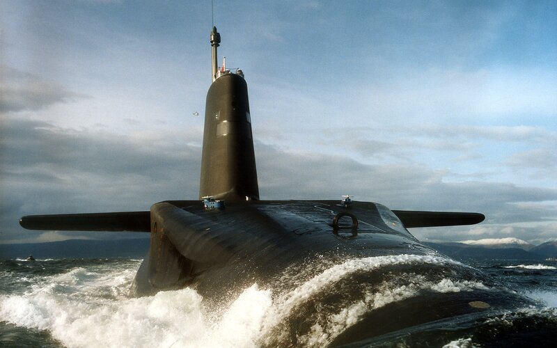 Submarine in Ocean — Black, Dramatic, Photograph, Sky