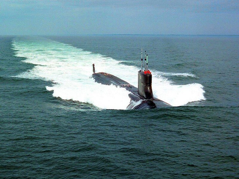Submarine in Ocean — Blue, Calm, Afternoon