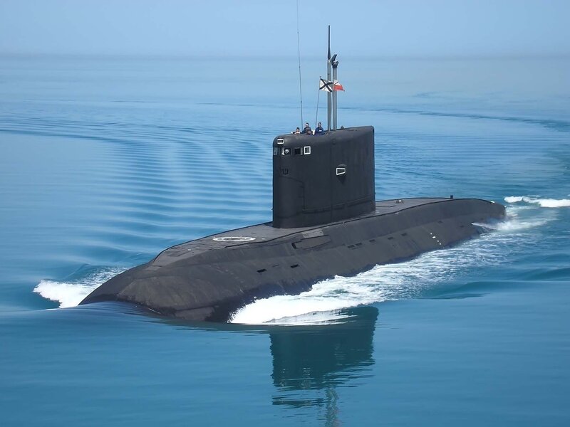 Submarine in Ocean — Blue, Calm