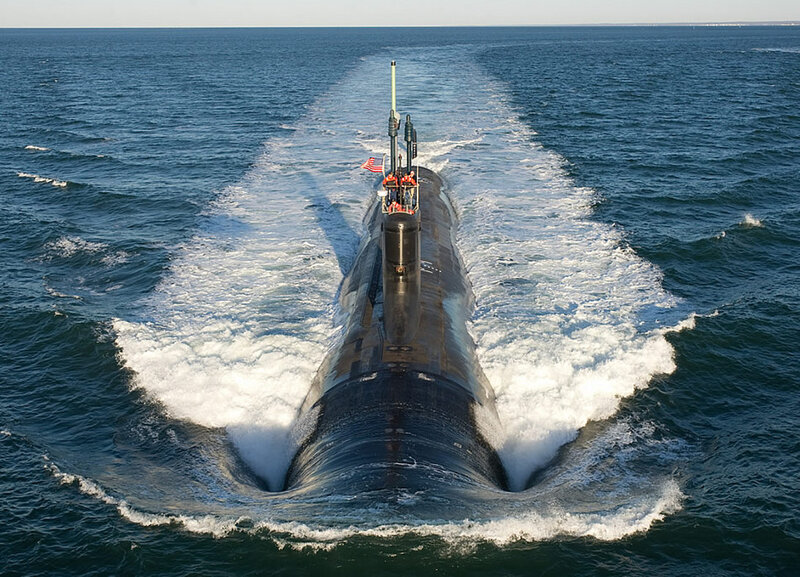 Submarine in Ocean — Blue, Dramatic, Afternoon, Photograph