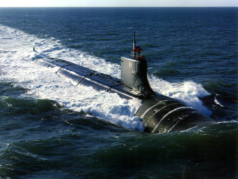 Submarine in Ocean — Blue, Dramatic, Afternoon, Photograph, Waves