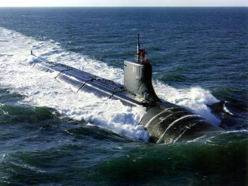 Submarine in Ocean — Blue, Dramatic, Afternoon
