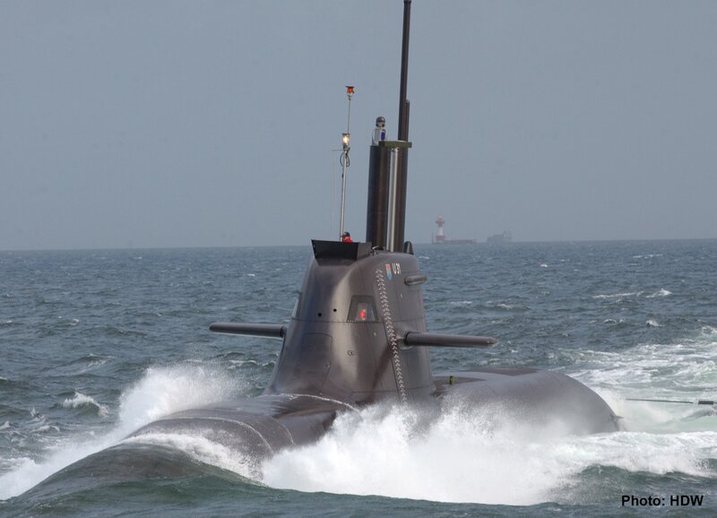 Submarine in Ocean — Gray, Calm, Afternoon