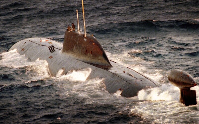 Submarine in Ocean — Gray, Dramatic