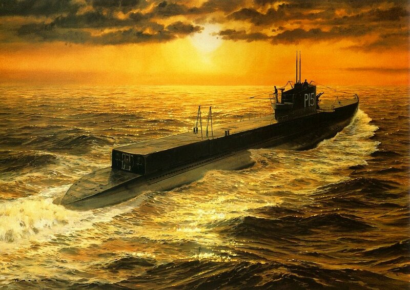 Submarine in Ocean — Orange
