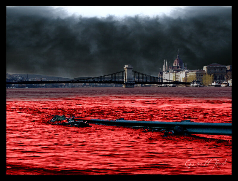 Submarine in Red Water