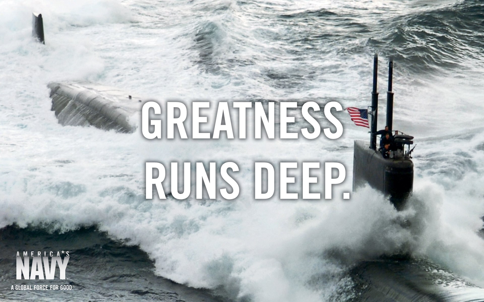 Submarine in rough seas