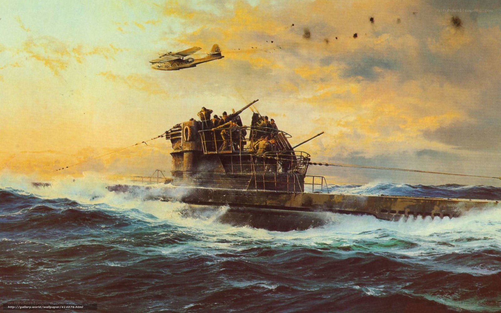Submarine in rough seas