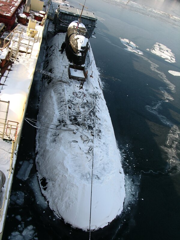 Submarine in Snow — White