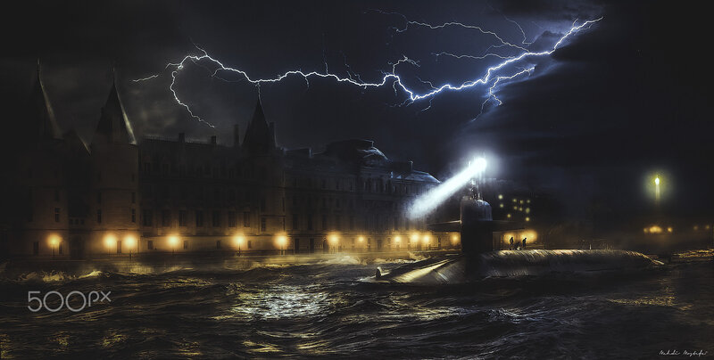 Submarine in Storm