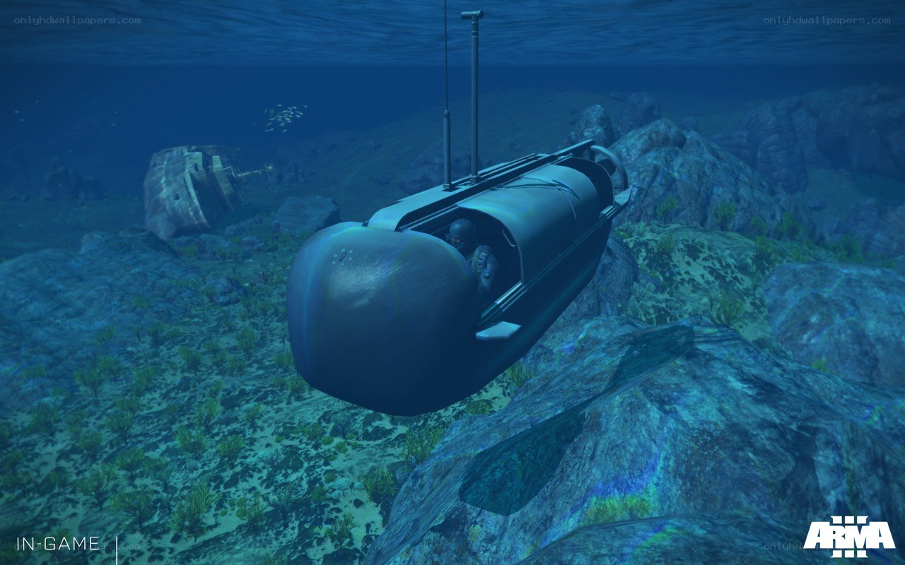 submarine in underwater environment