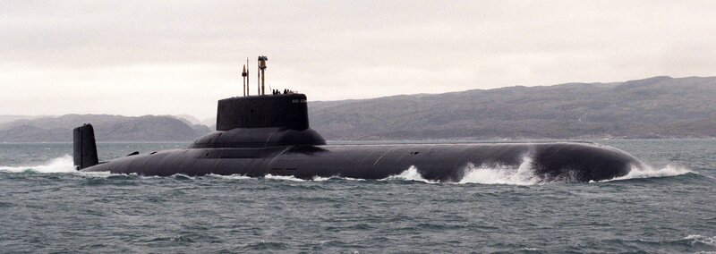 Submarine in Water — Black, Dramatic