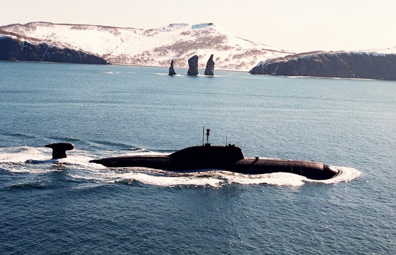 Submarine in Water — Blue, Cold