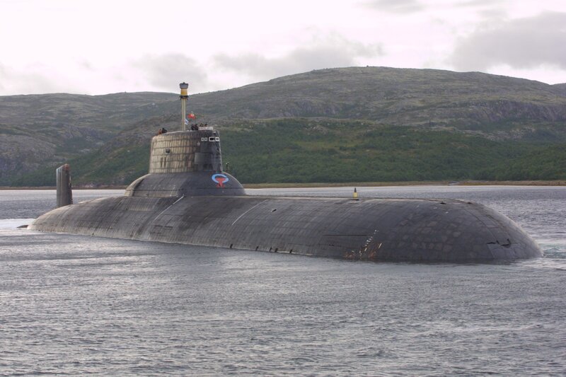 Submarine in Water — Gray, Calm, Afternoon