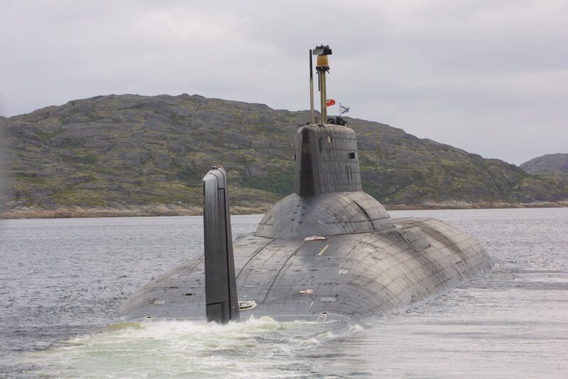 Submarine in Water — Gray, Overcast