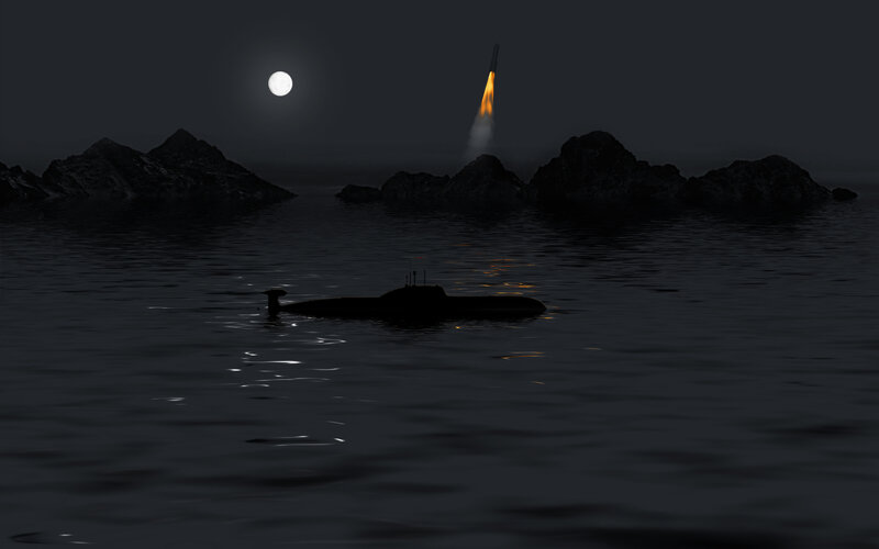 Submarine Launching Missile — Black