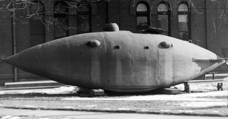 submarine model on display