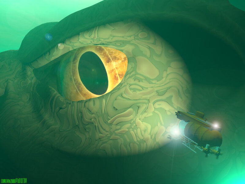 Submarine near giant eye