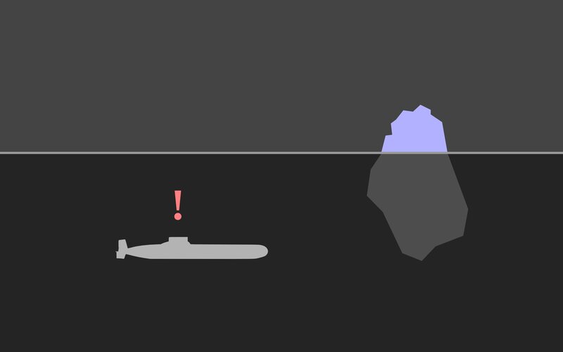 Submarine Near Iceberg