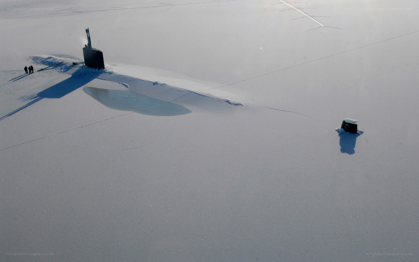 Submarine on Arctic ice