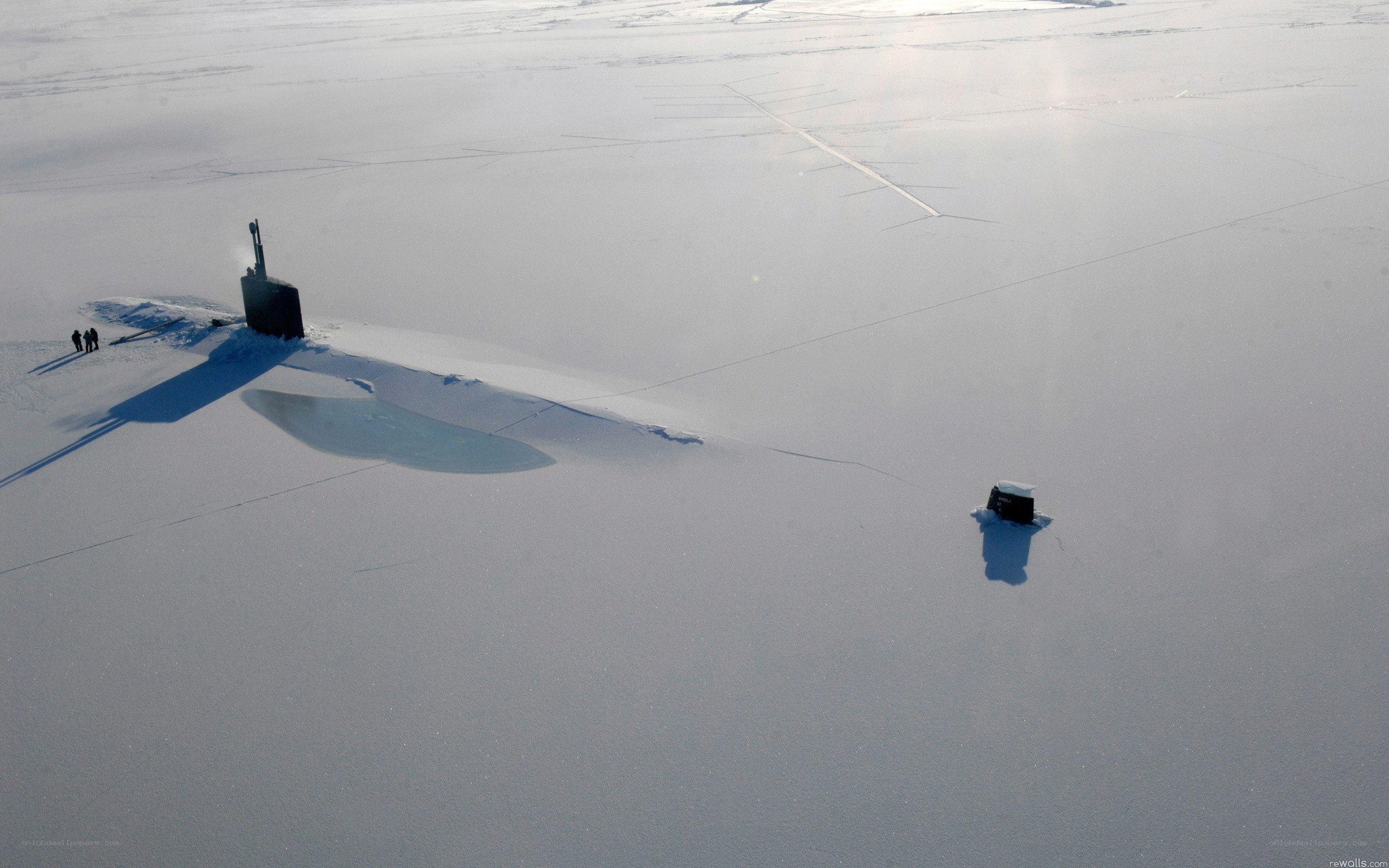Submarine on Arctic ice