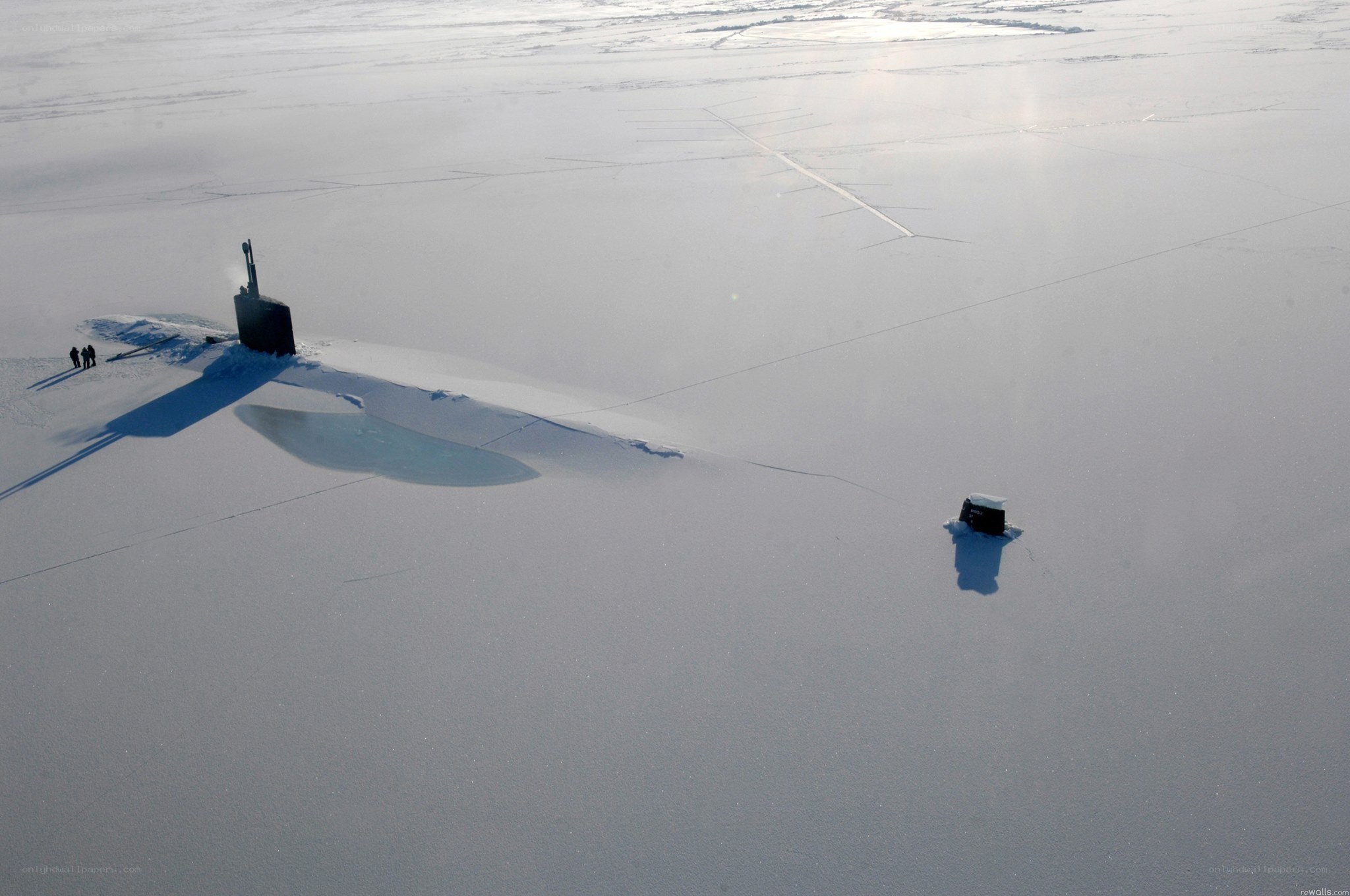 Submarine on Arctic ice