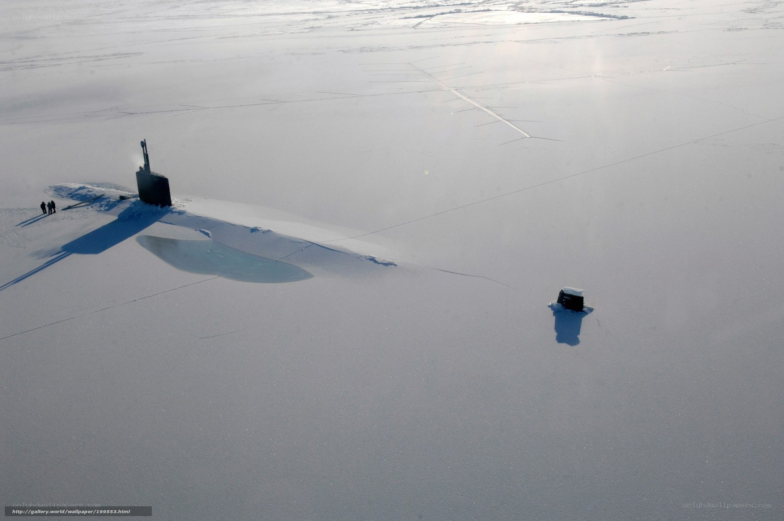 Submarine on Arctic ice