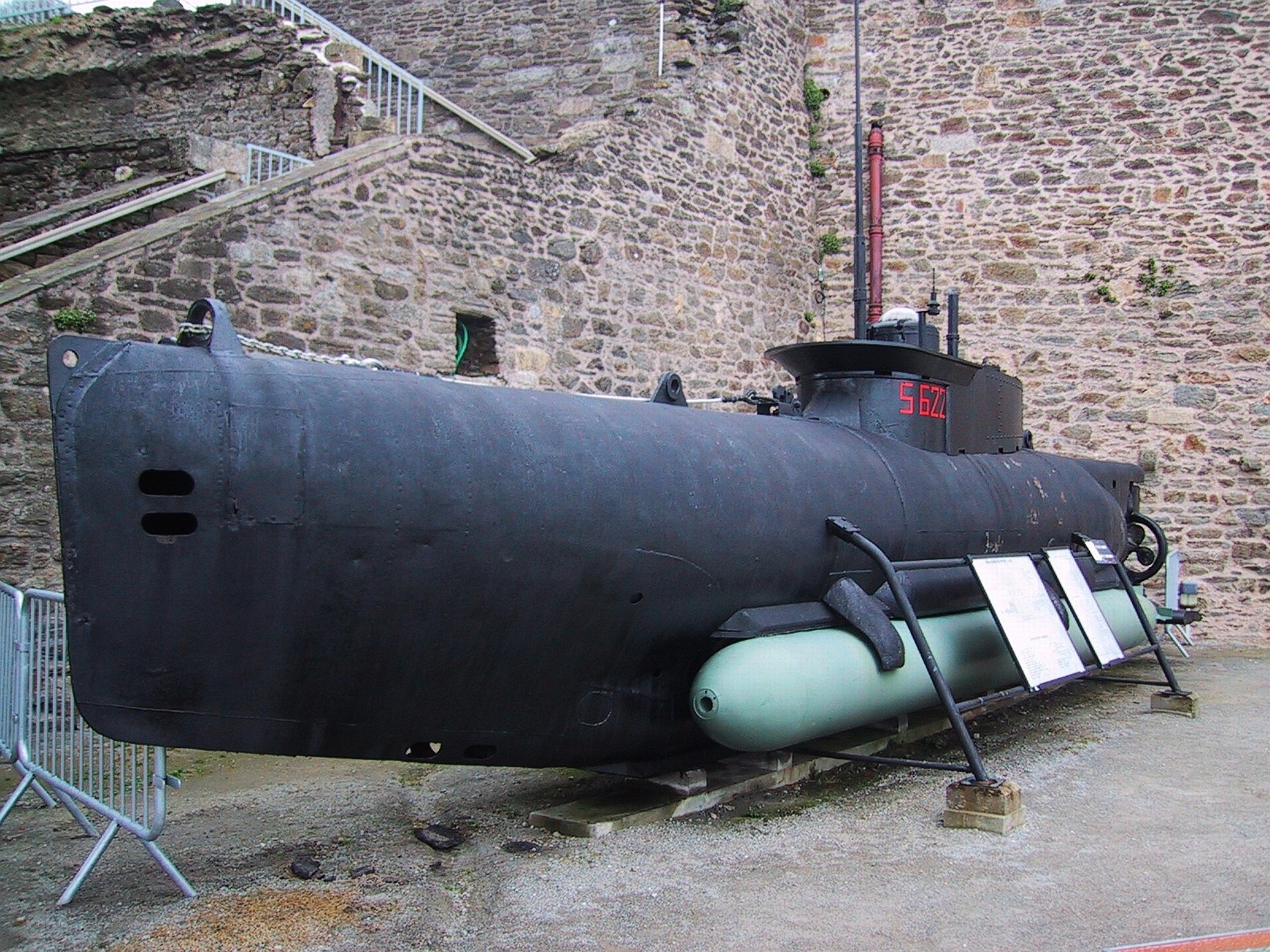 Submarine on display at museum