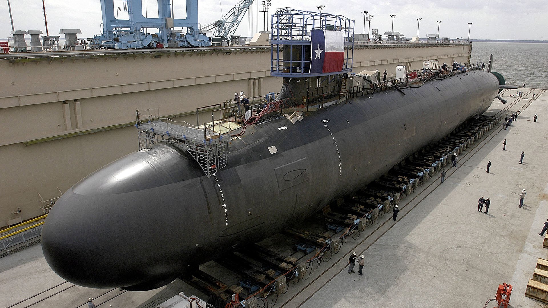 Submarine on dry dock