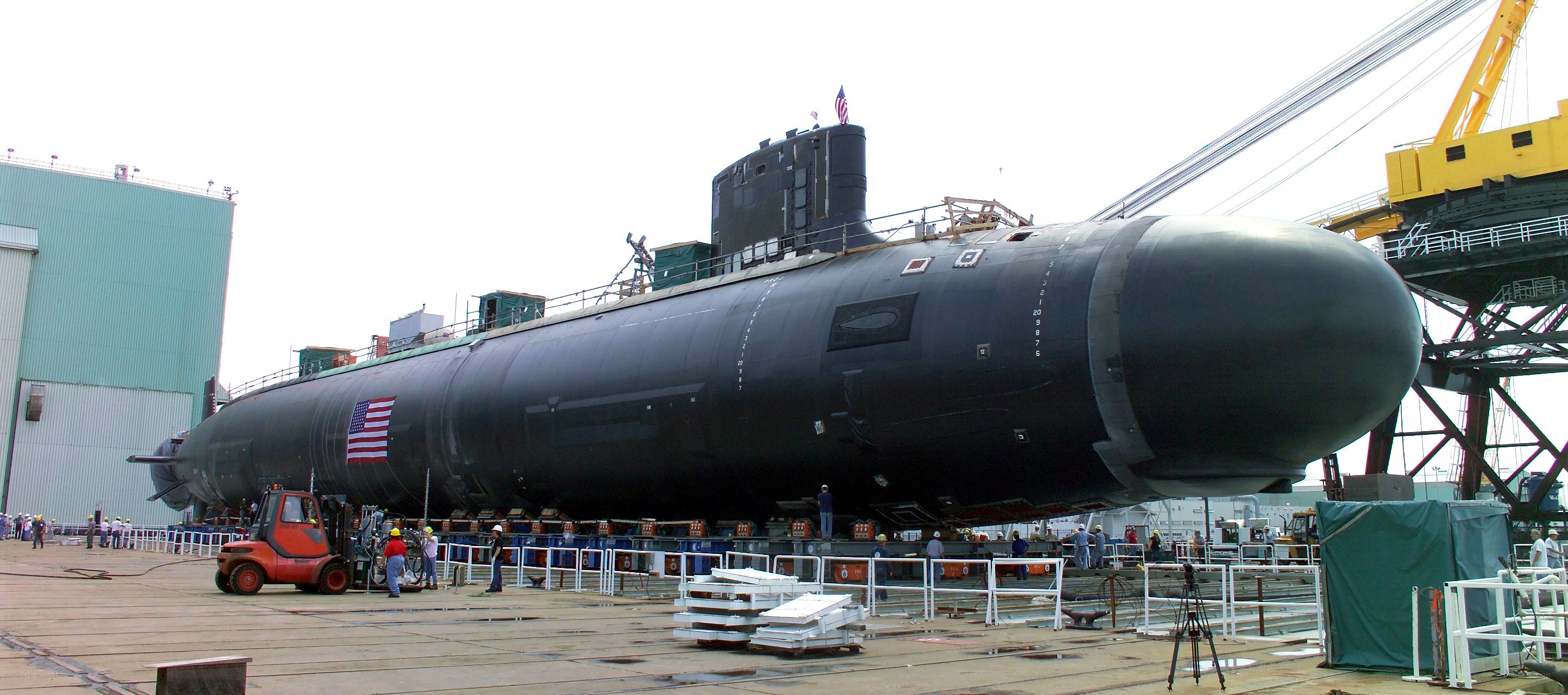 Submarine on dry dock