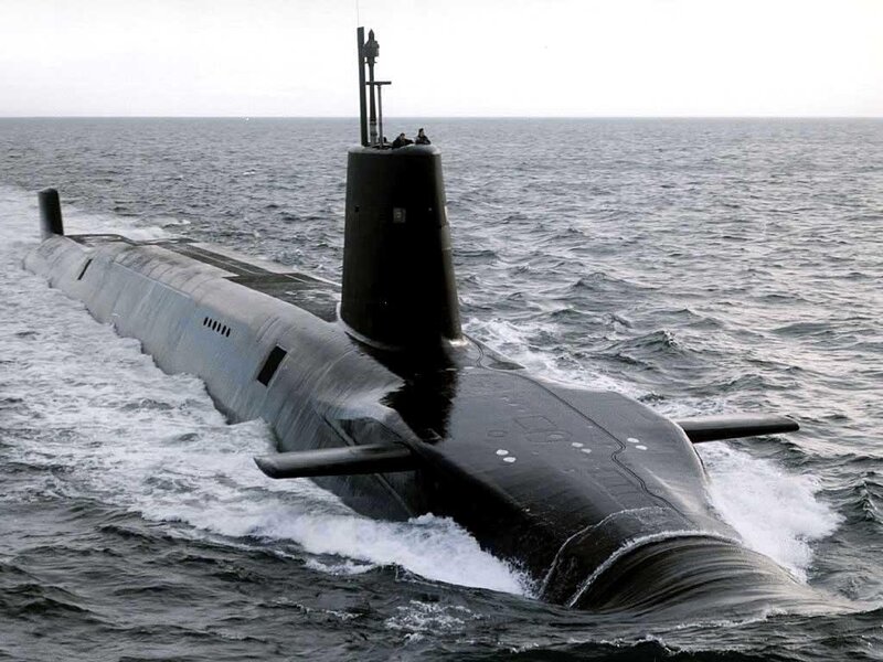 Submarine on Ocean Surface — Gray, Calm, Photograph