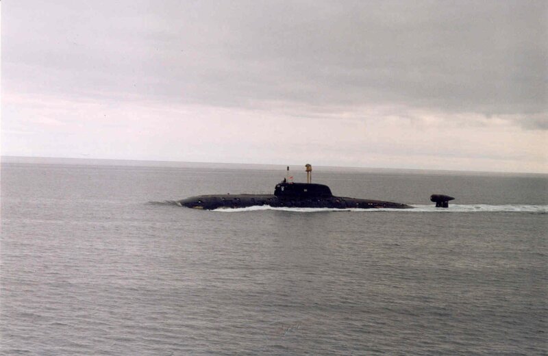 Submarine on Ocean Surface — Gray, Overcast, Photograph, Sky