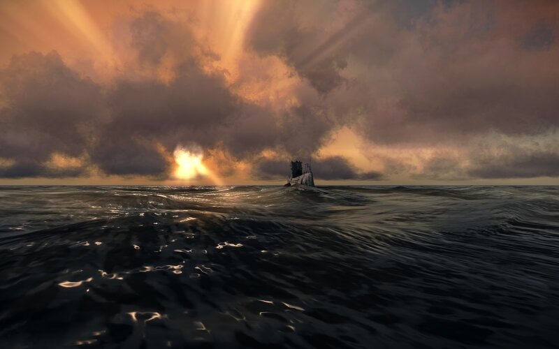 Submarine on Ocean