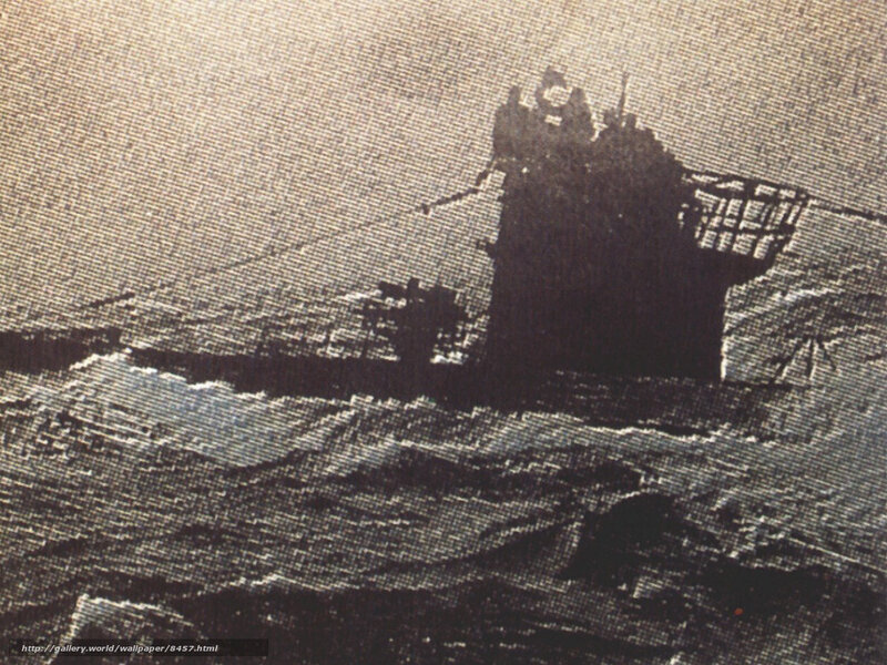Submarine on rough sea