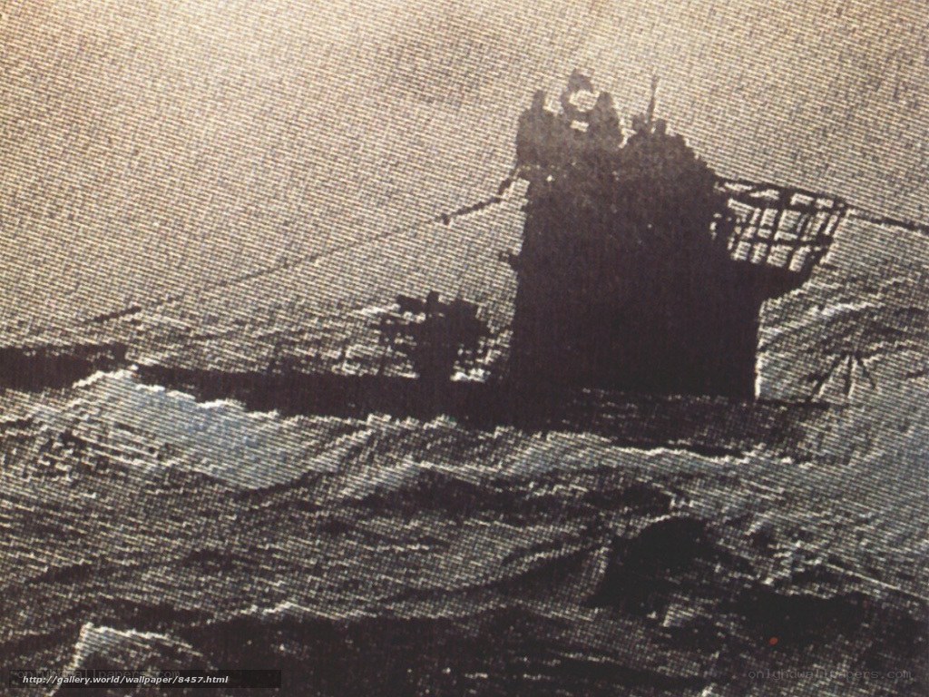 Submarine on rough sea