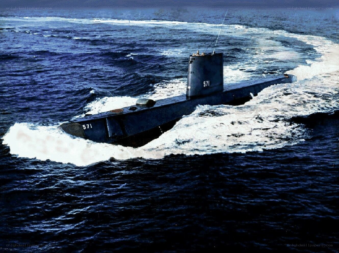 Submarine on the ocean surface